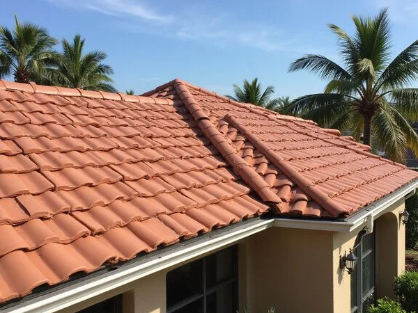 New tile roof installation